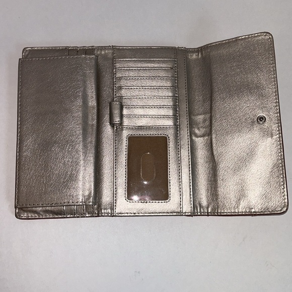 Nine West Red Leather Wallet with Silver Zipper Detail - Picture 5 of 11